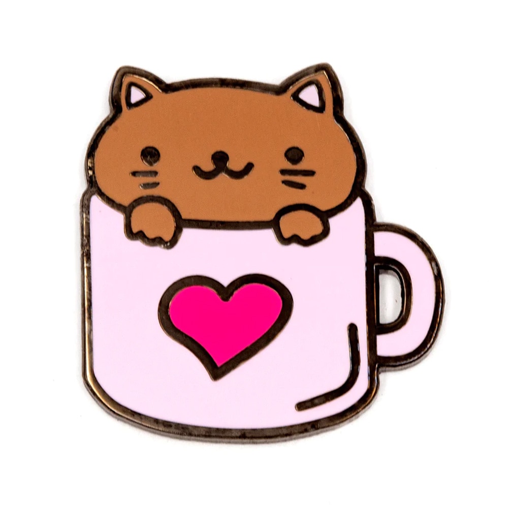 These are Things, Enamel Pin, Accessories, Unisex, Enamel, Cat Coffee, 650310